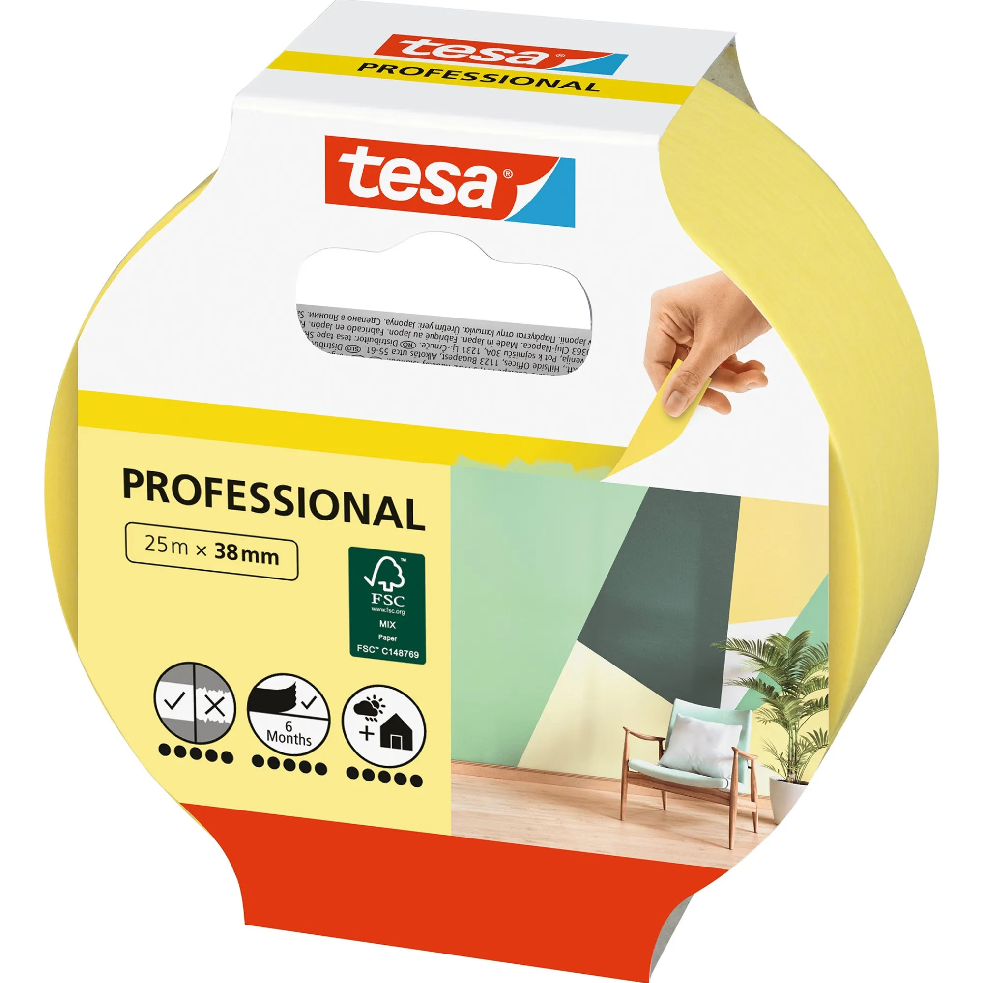 Tesa Verfspullen>Afplakband indoor 38mmx25M