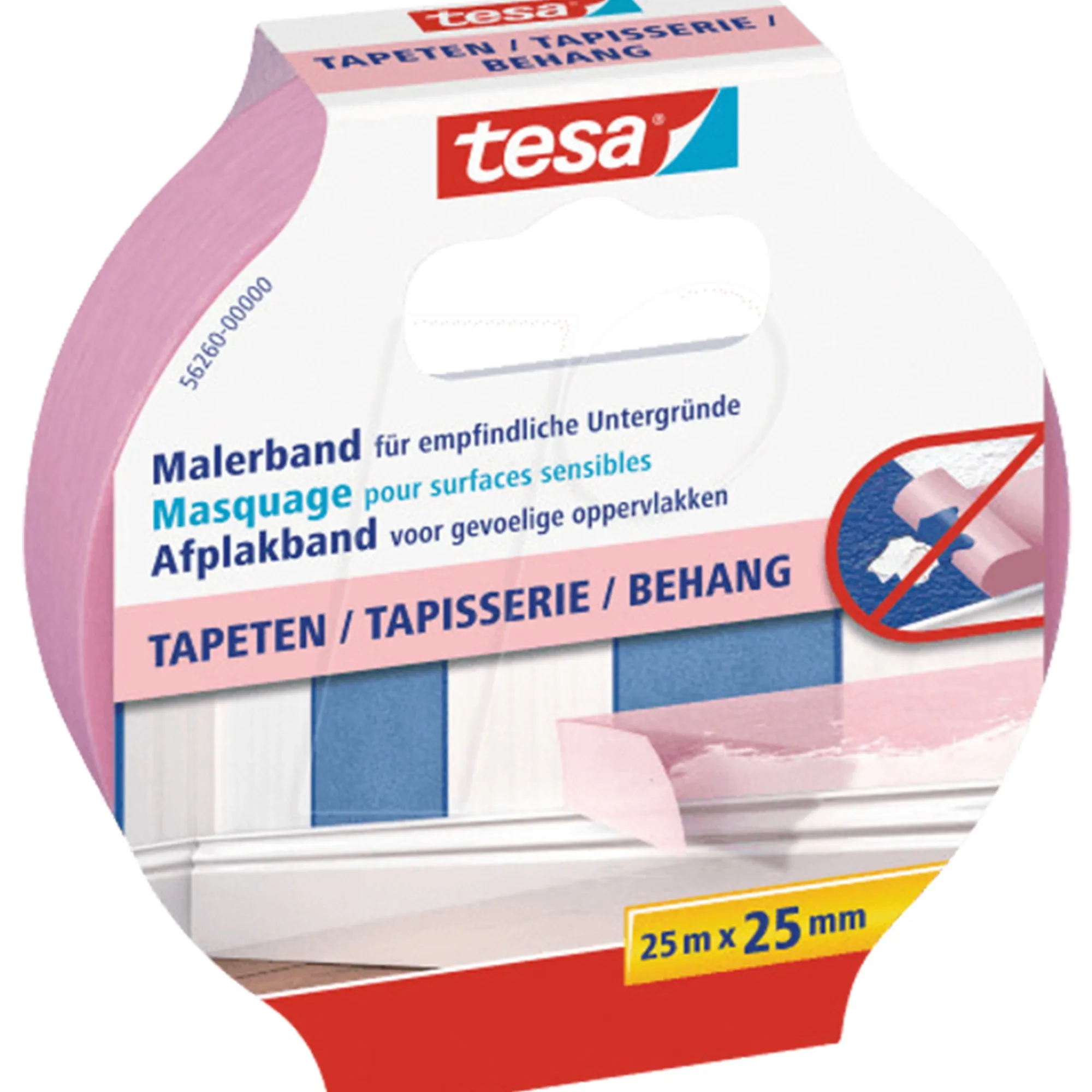 Tesa Verfspullen>Afplakband sensitive 25mmx25M