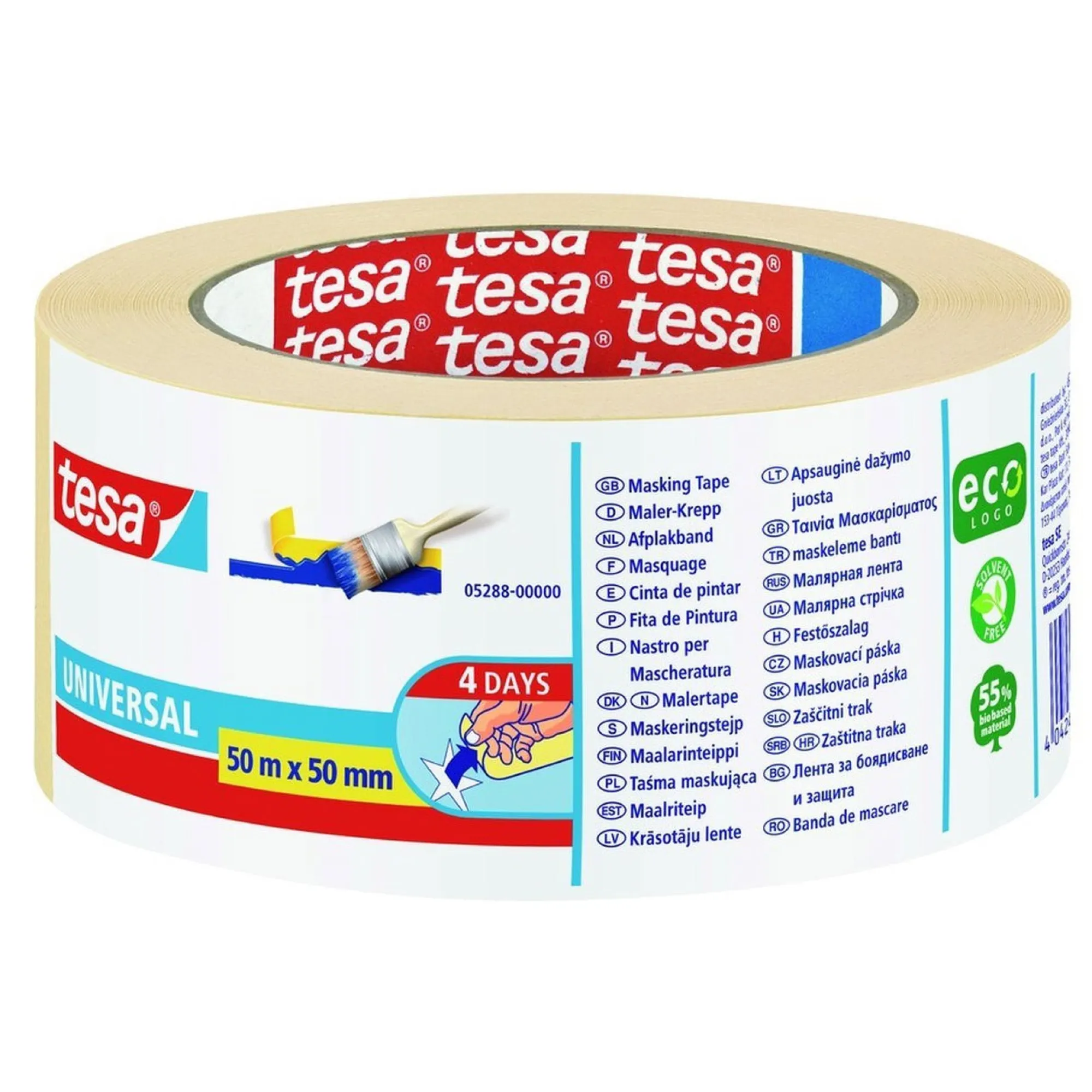 Tesa Verfspullen>Afplakband uni 50mmx50M