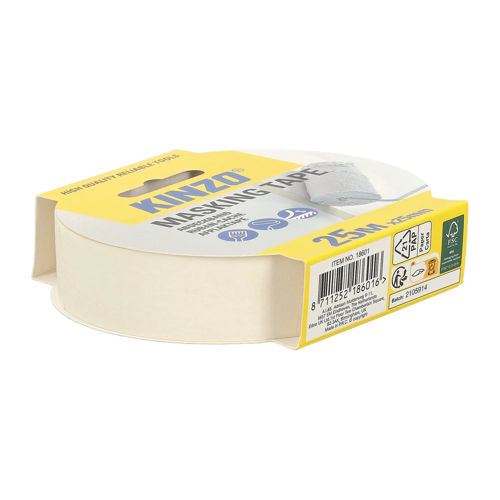 Kinzo Verfspullen>Afplaktape 25m x 25mm