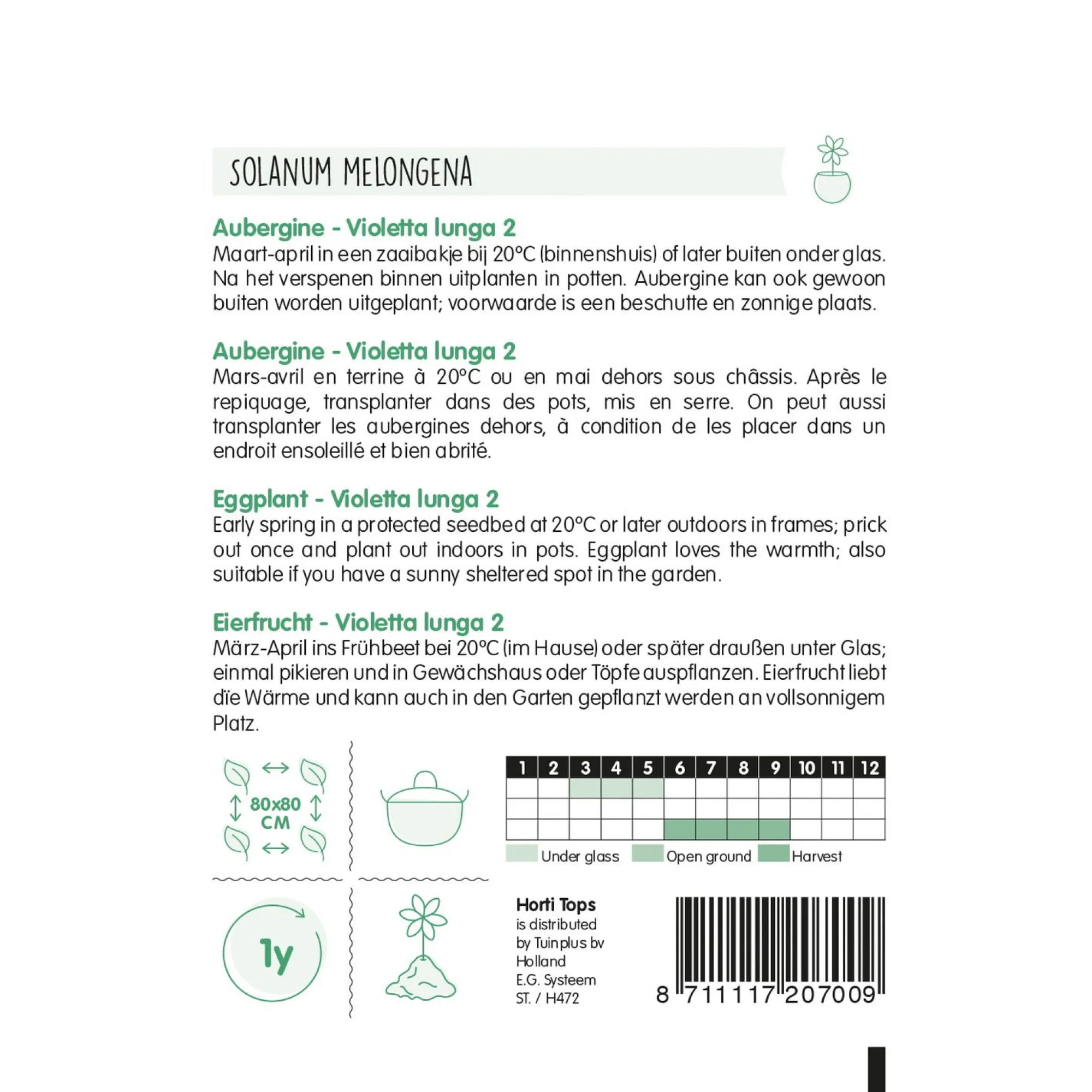 Horti Tops Moestuin>Aubergine violetta lunga 2