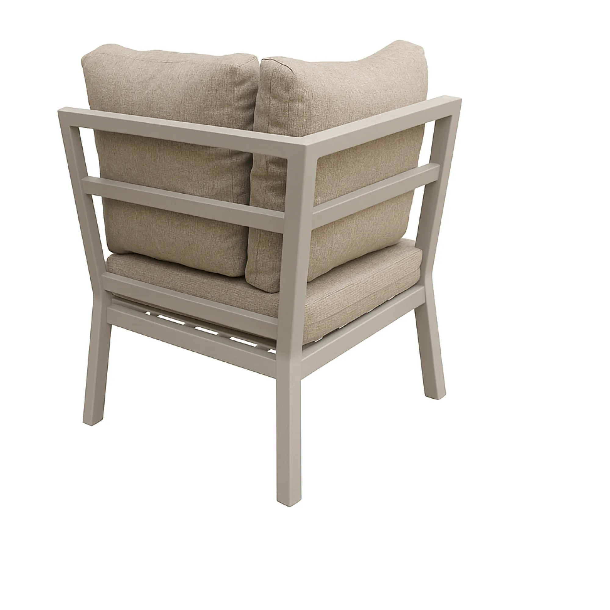 Bois le Duc Loungesets>Bank hoek Brozzi milky grey met kussens