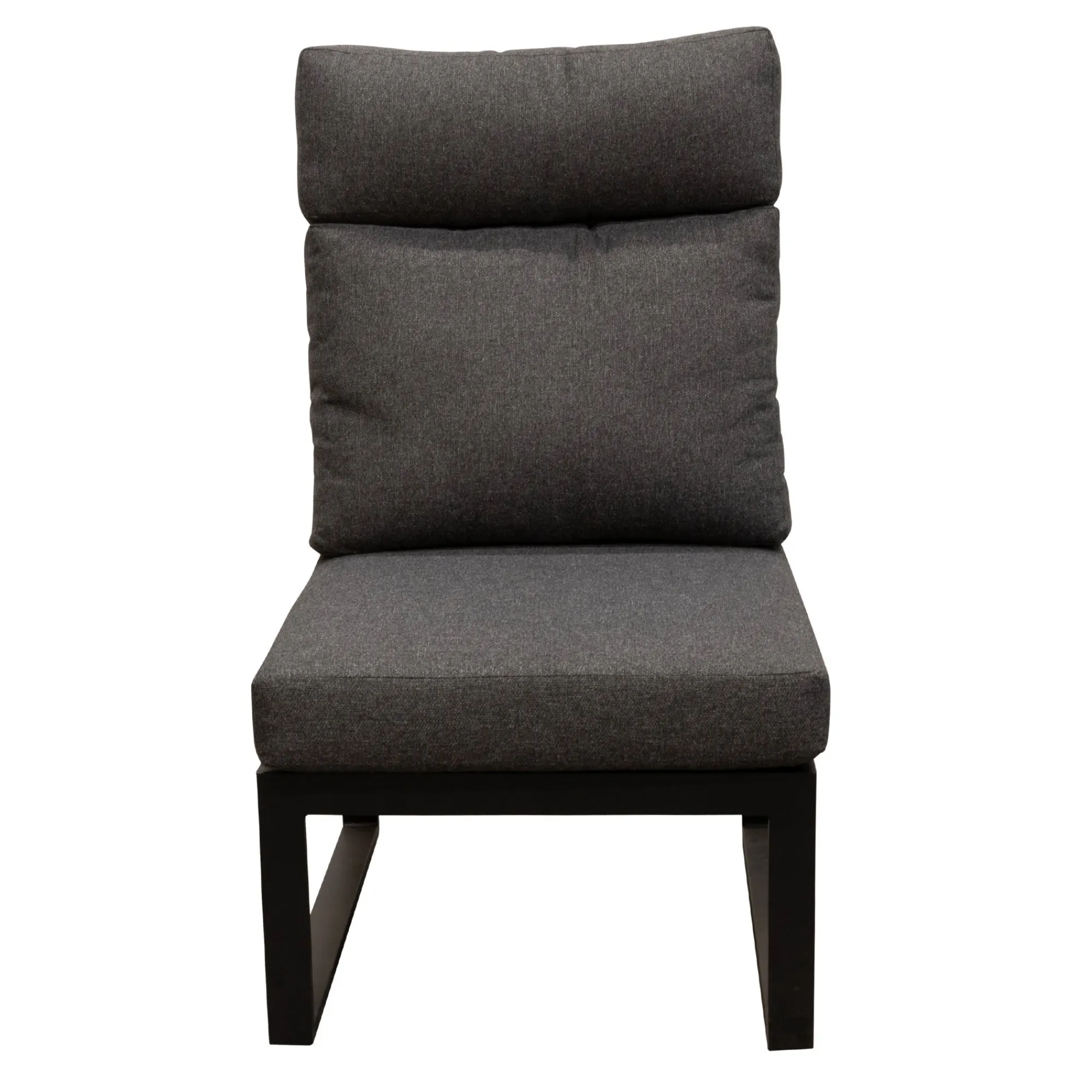 Bois le Duc Loungesets>Bank tussen Harston zwart met kussens