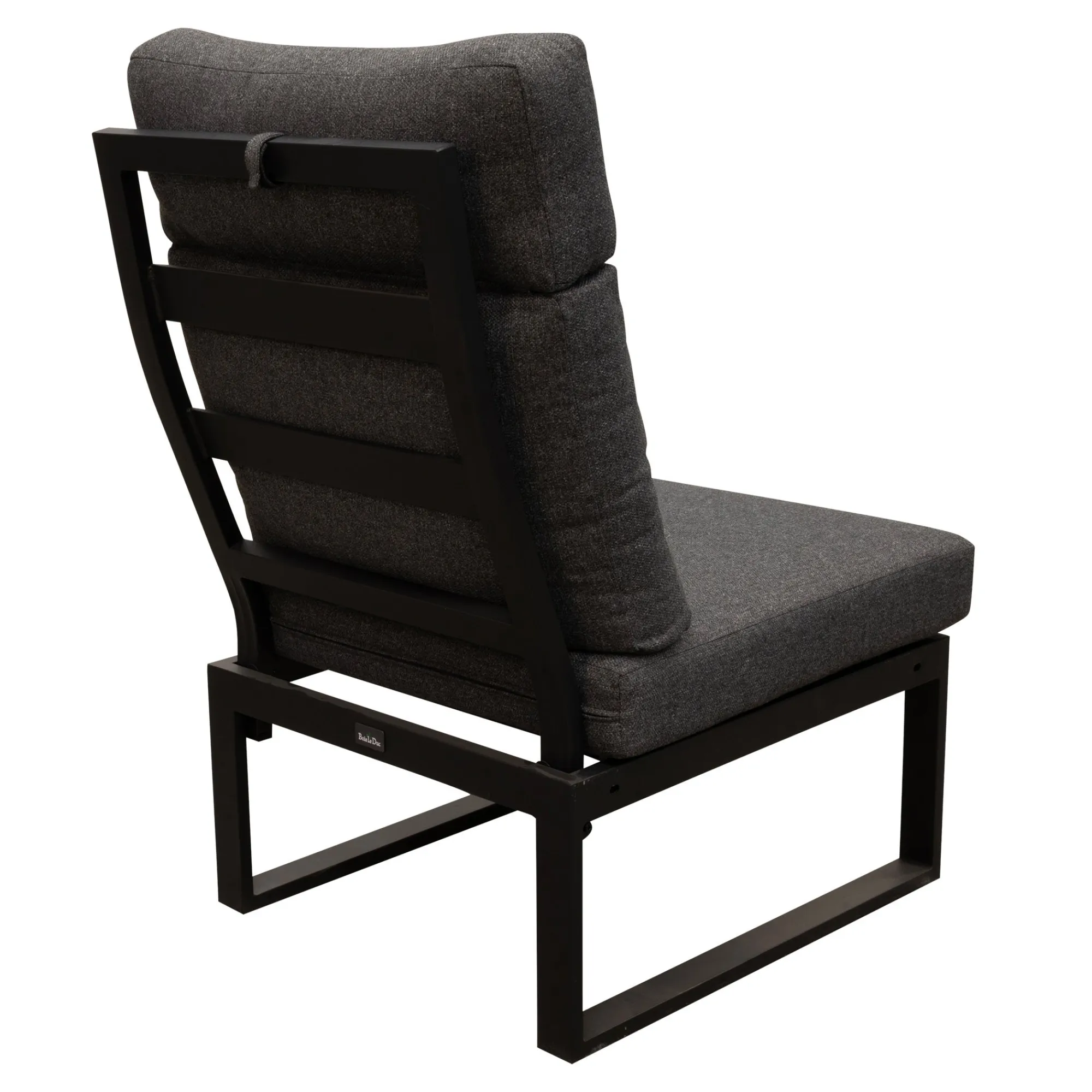 Bois le Duc Loungesets>Bank tussen Harston zwart met kussens