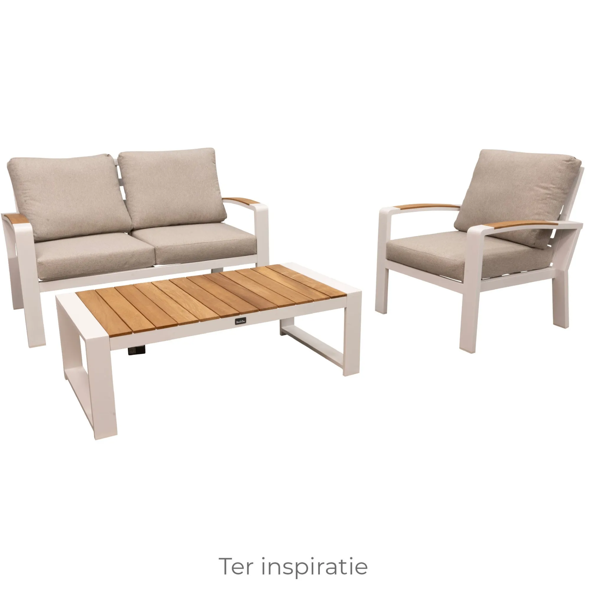 Bois le Duc Loungesets>Bank 2-zit Foxton wit met kussens