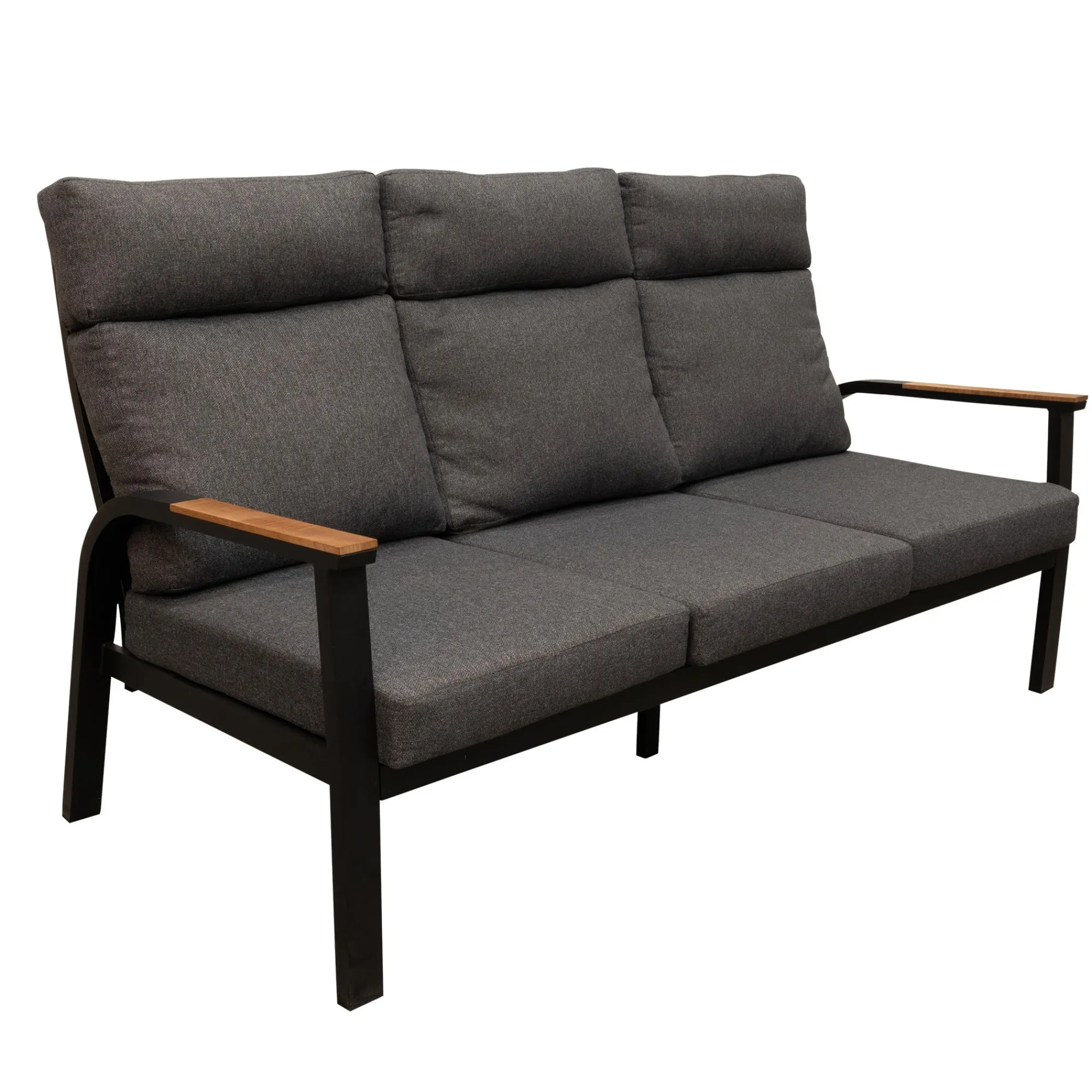 Bois le Duc Loungesets>Bank 3-zit Harston zwart met kussens