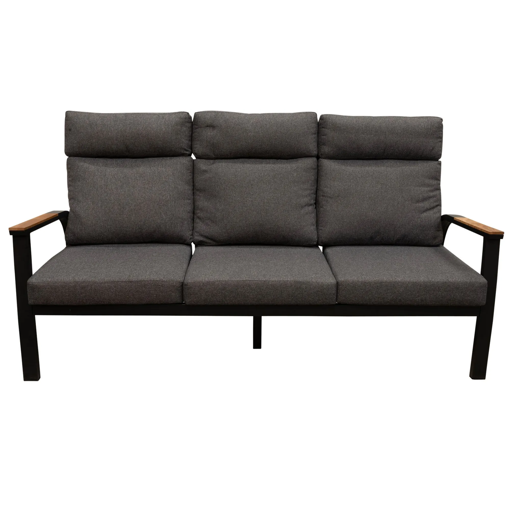 Bois le Duc Loungesets>Bank 3-zit Harston zwart met kussens