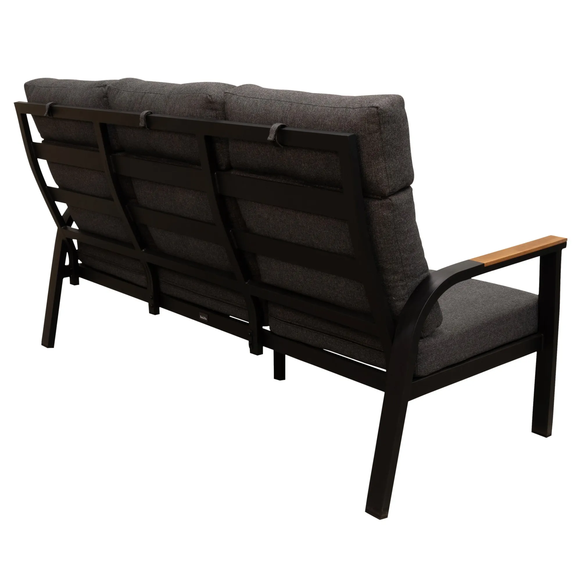 Bois le Duc Loungesets>Bank 3-zit Harston zwart met kussens