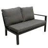 Bois le Duc Loungesets>Bank 2-zit links Brozzi zwart met kussens