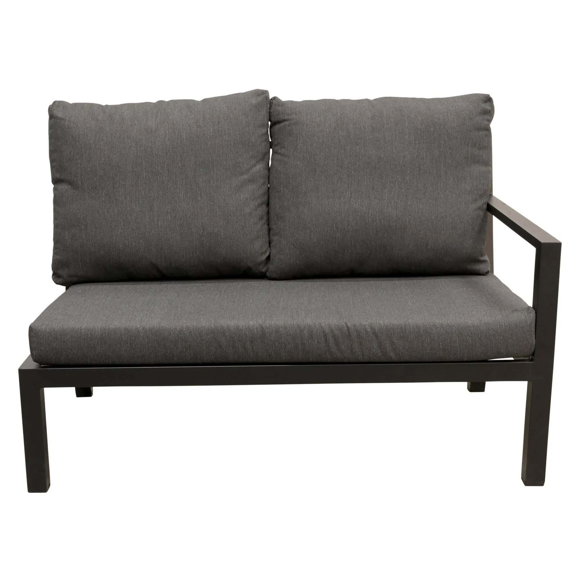 Bois le Duc Loungesets>Bank 2-zit links Brozzi zwart met kussens