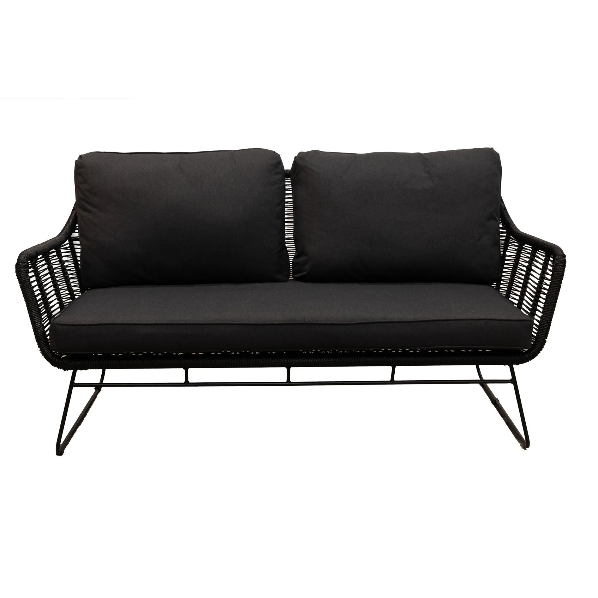 Bois le Duc Loungesets>Bank 2-zit Mezzavia zwart met kussens