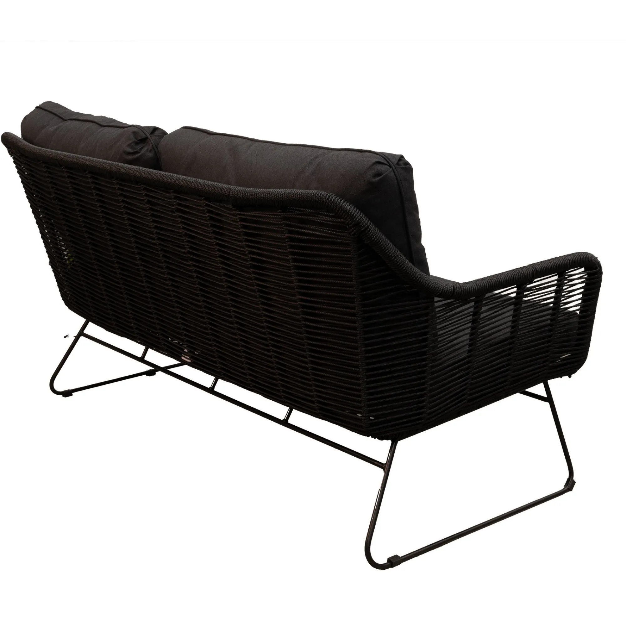 Bois le Duc Loungesets>Bank 2-zit Mezzavia zwart met kussens
