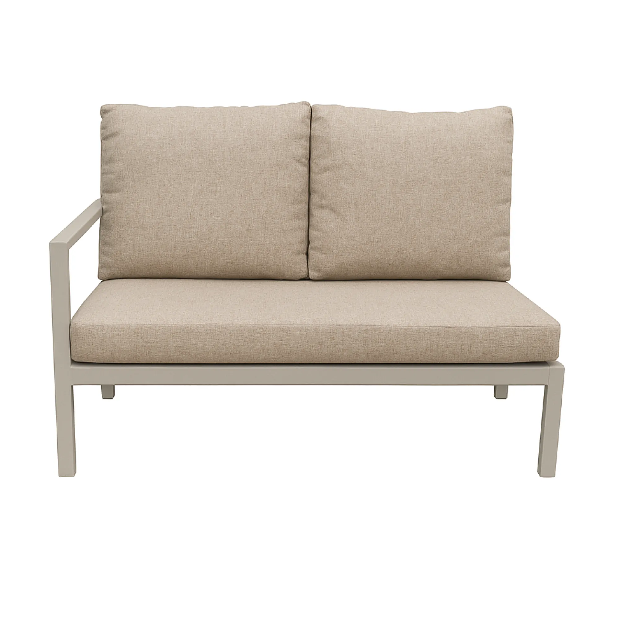 Bois le Duc Loungesets>Bank 2-zit rechts Brozzi milky grey met kussens