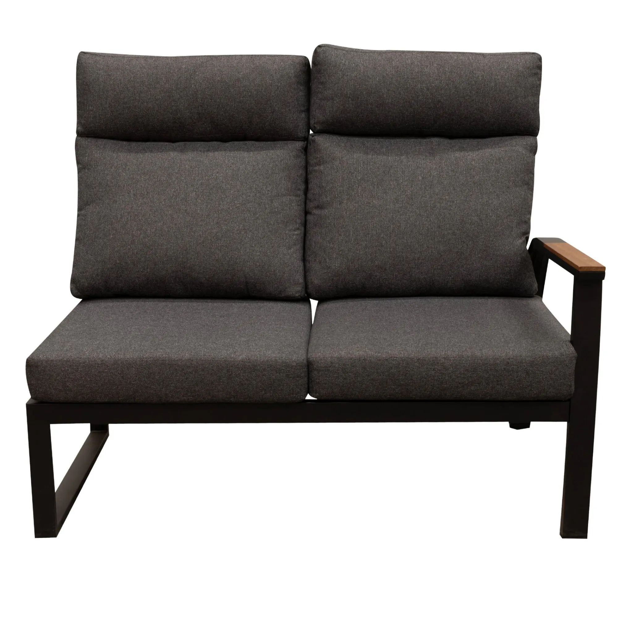Bois le Duc Loungesets>Bank 2-zit rechts Harston zwart met kussens
