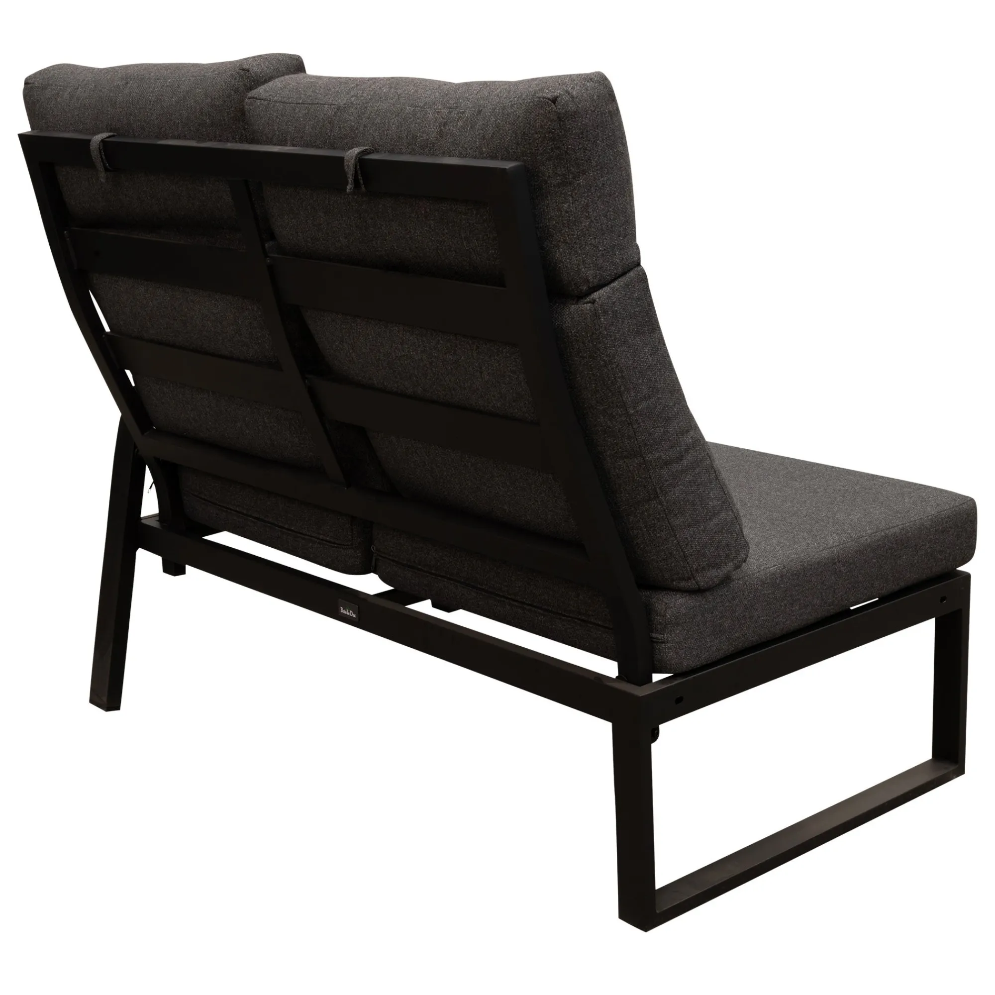 Bois le Duc Loungesets>Bank 2-zit rechts Harston zwart met kussens