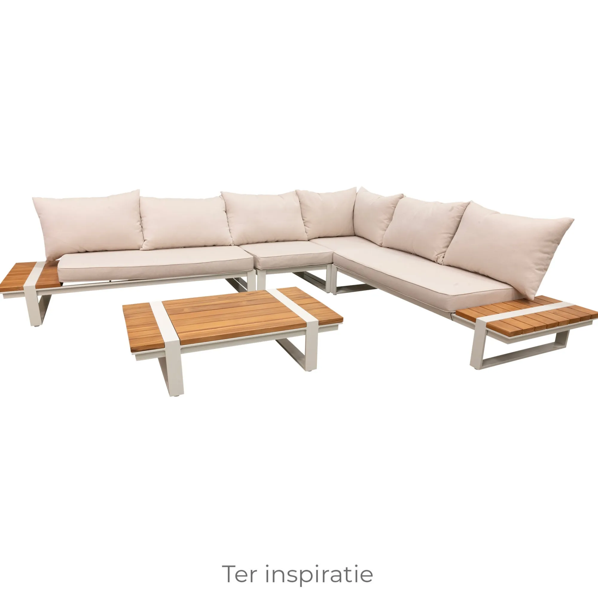 Bois le Duc Loungesets>Bank 2-zits links Frullo crème met kussens