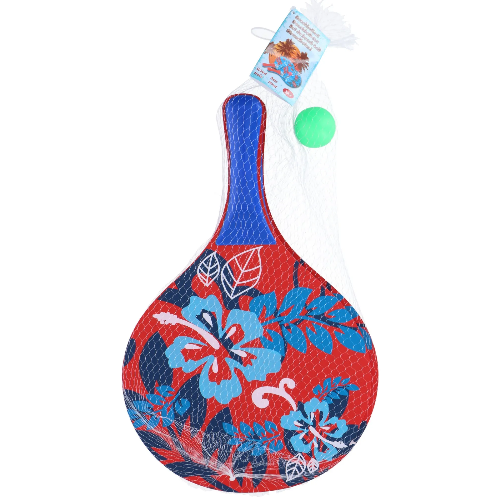 Eddy Toys Sport En Spel>Beachball set hout 3-delig assorti