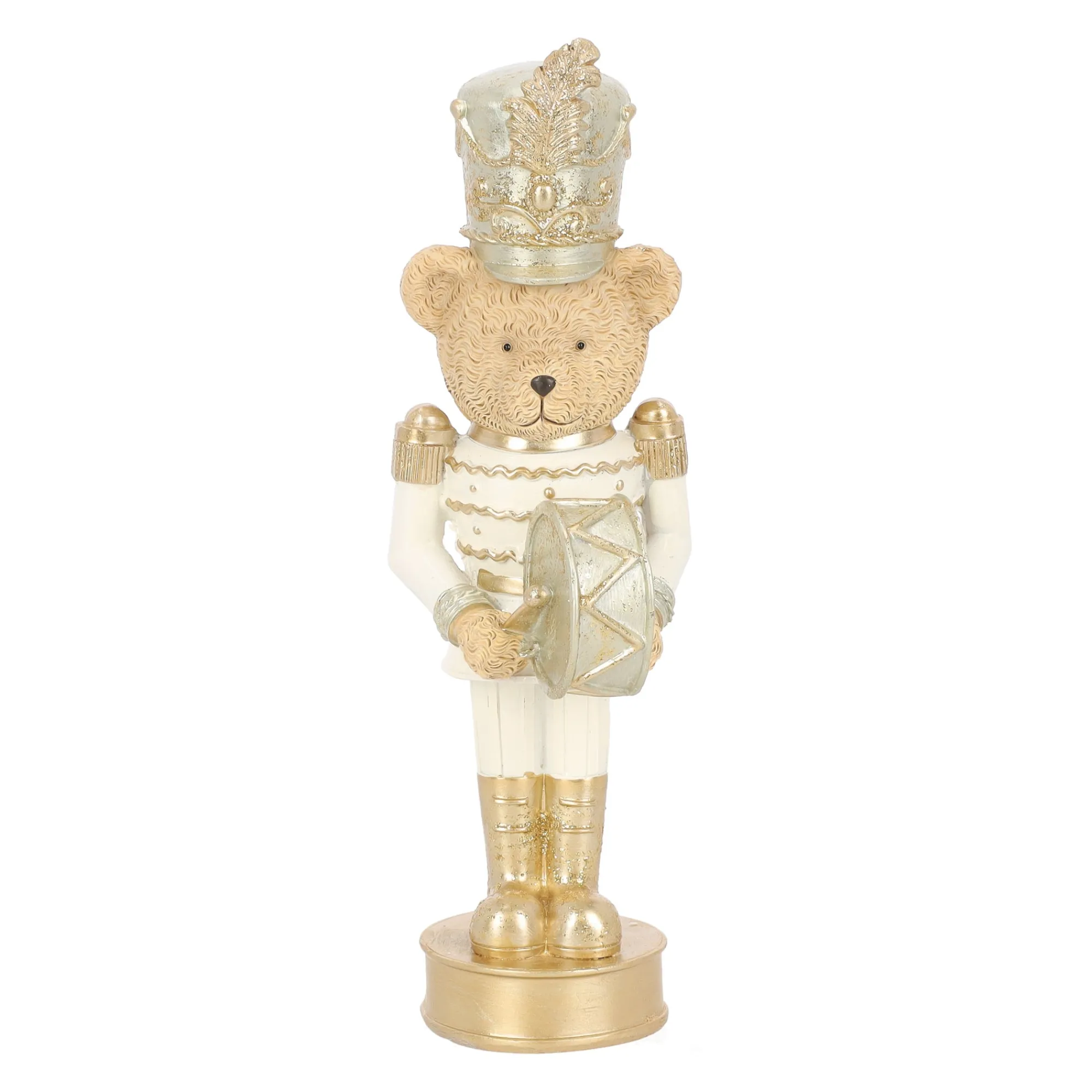 Kerstdecoratie>Beeld notenkraker beer goud 25 cm