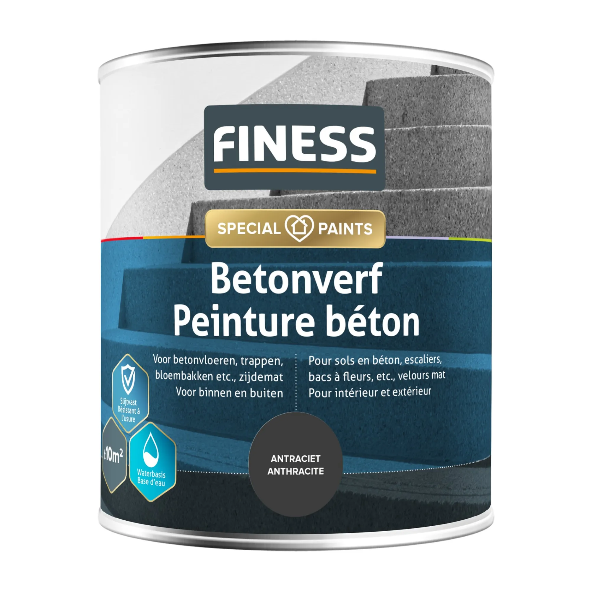 Finess Muurverf>Betonverf acryl antraciet 1454 750