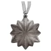 O'malley Kerstballen>Bloem met lint grijs 19 cm 20 LED-ww