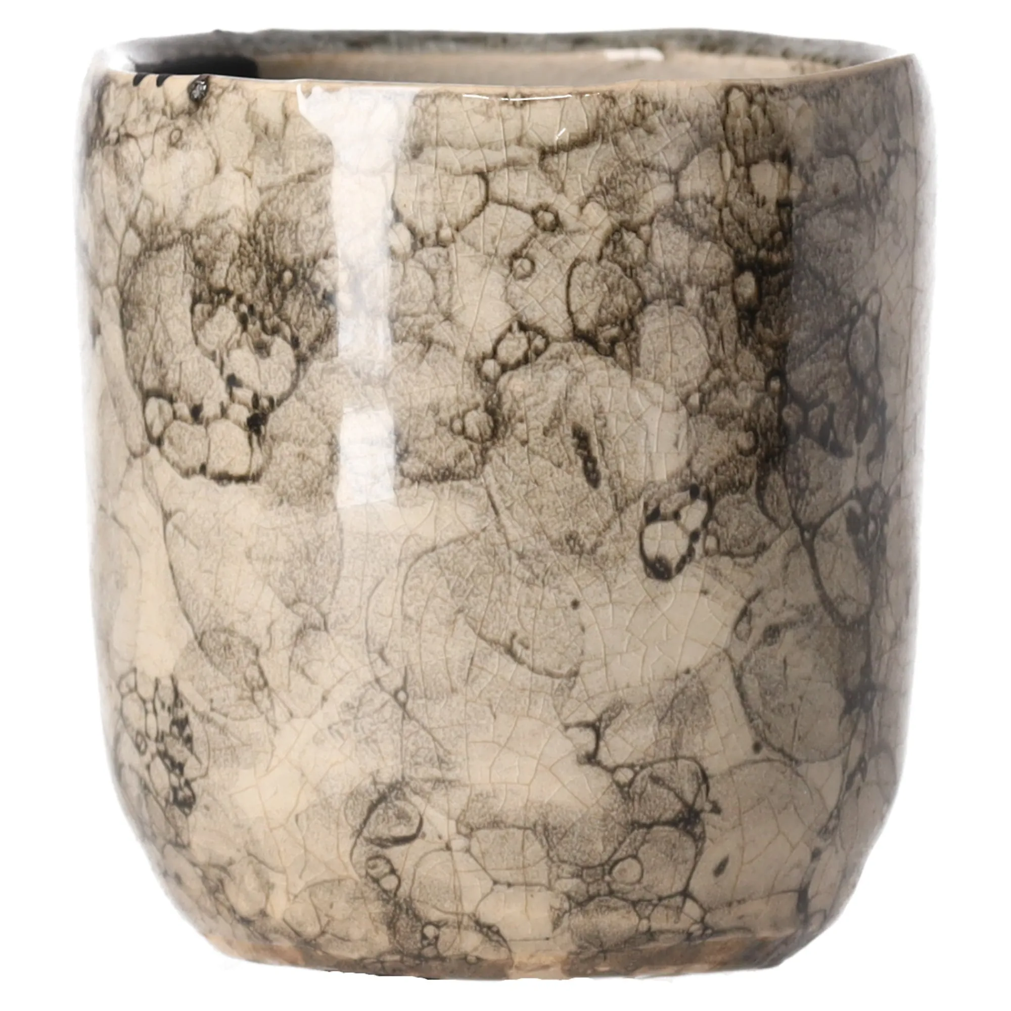 Vazen En Potten>Bloempot keramiek 8 cm taupe