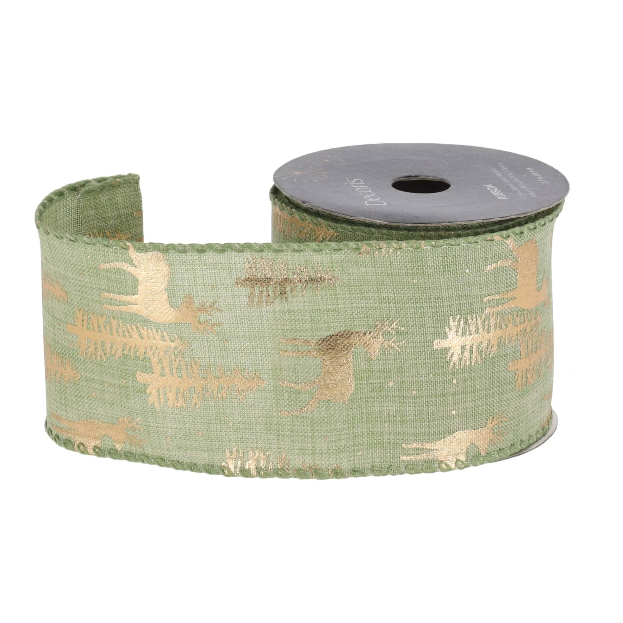 Kerstdecoratie>Cadeaulint groen wit
