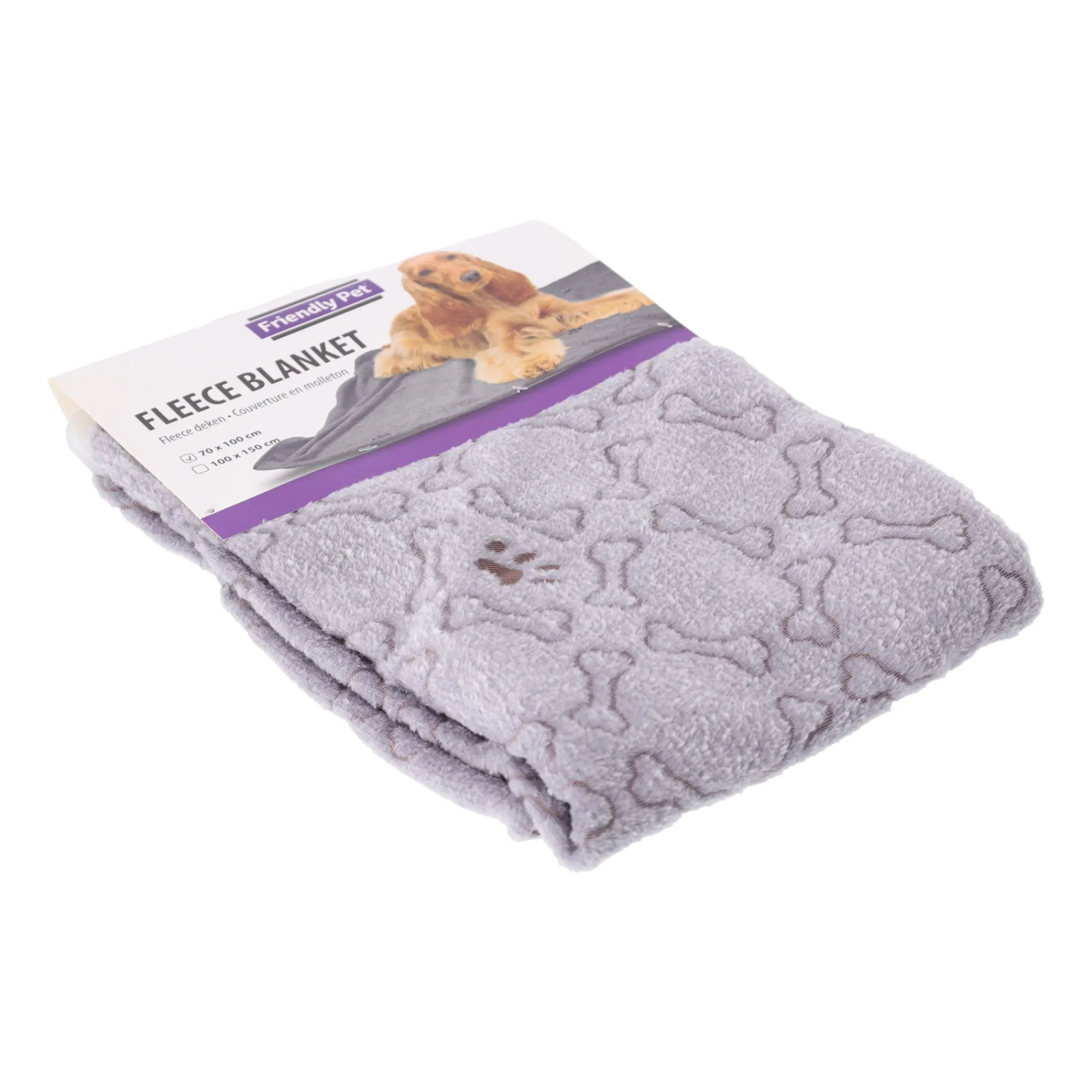 Friendly Pet Hondenverzorging>Deken hond poot 70x100cm grijs