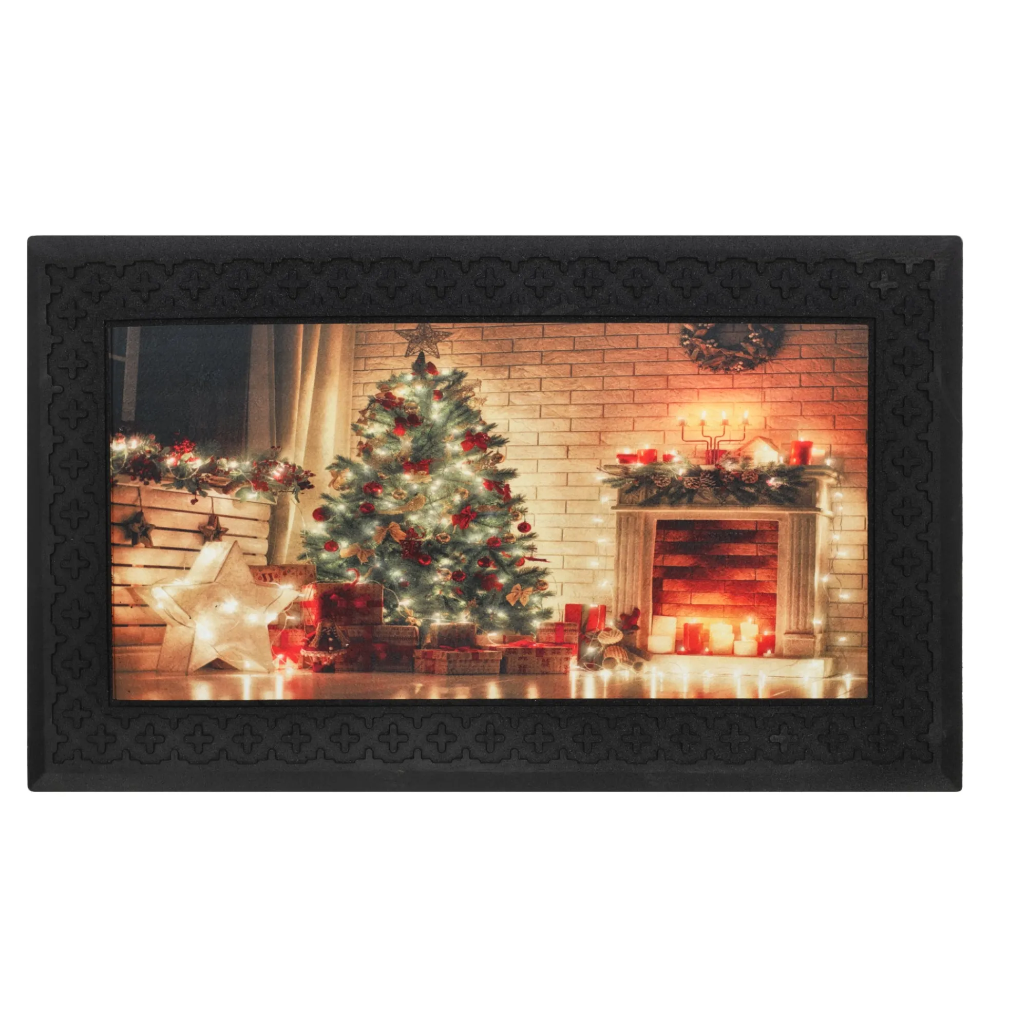 Kerstdecoratie>Deurmat kerst met muziek 3 75 x 45 cm