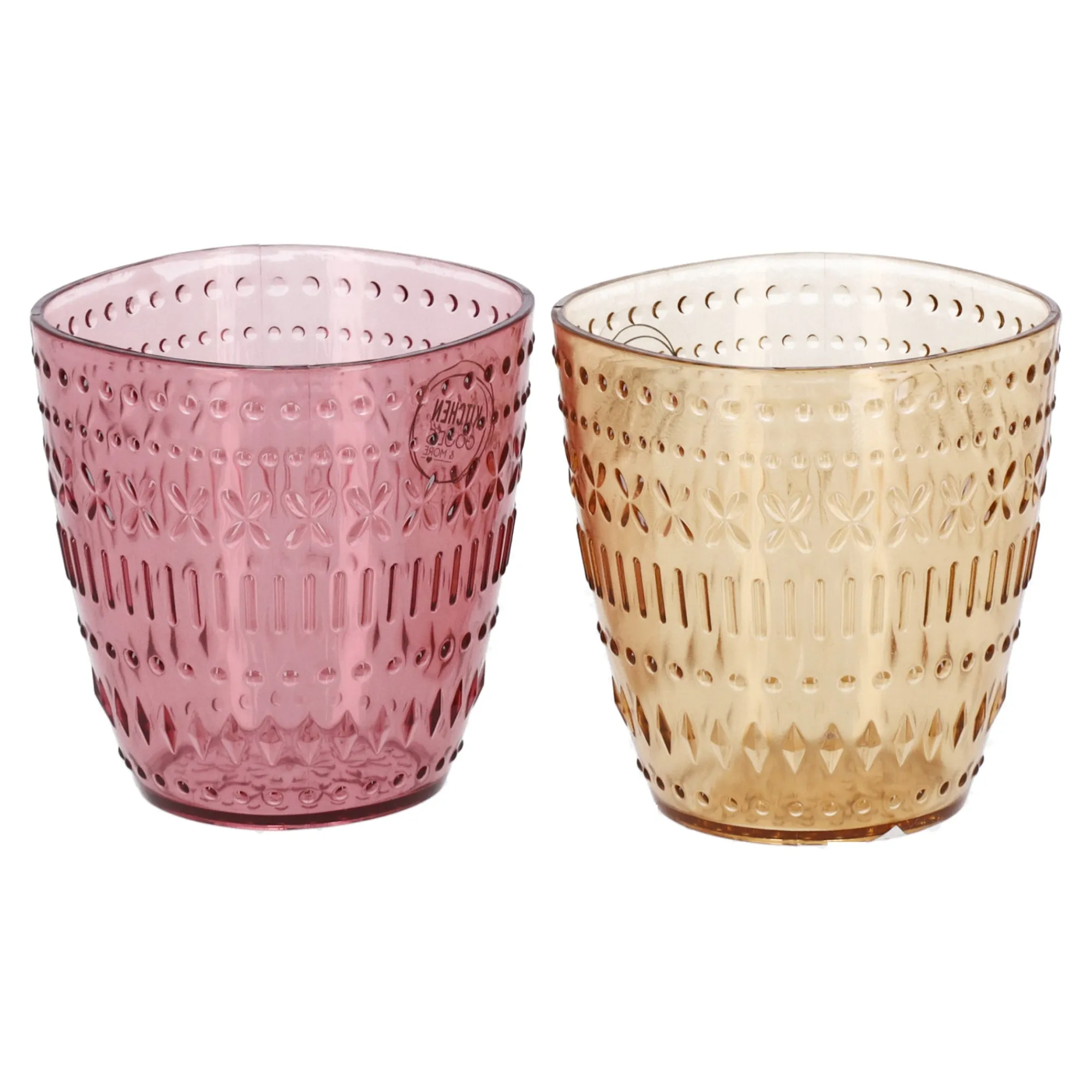 Decoris Koken & Tafelen>Drinkglas plastic 9 cm 2 assorti