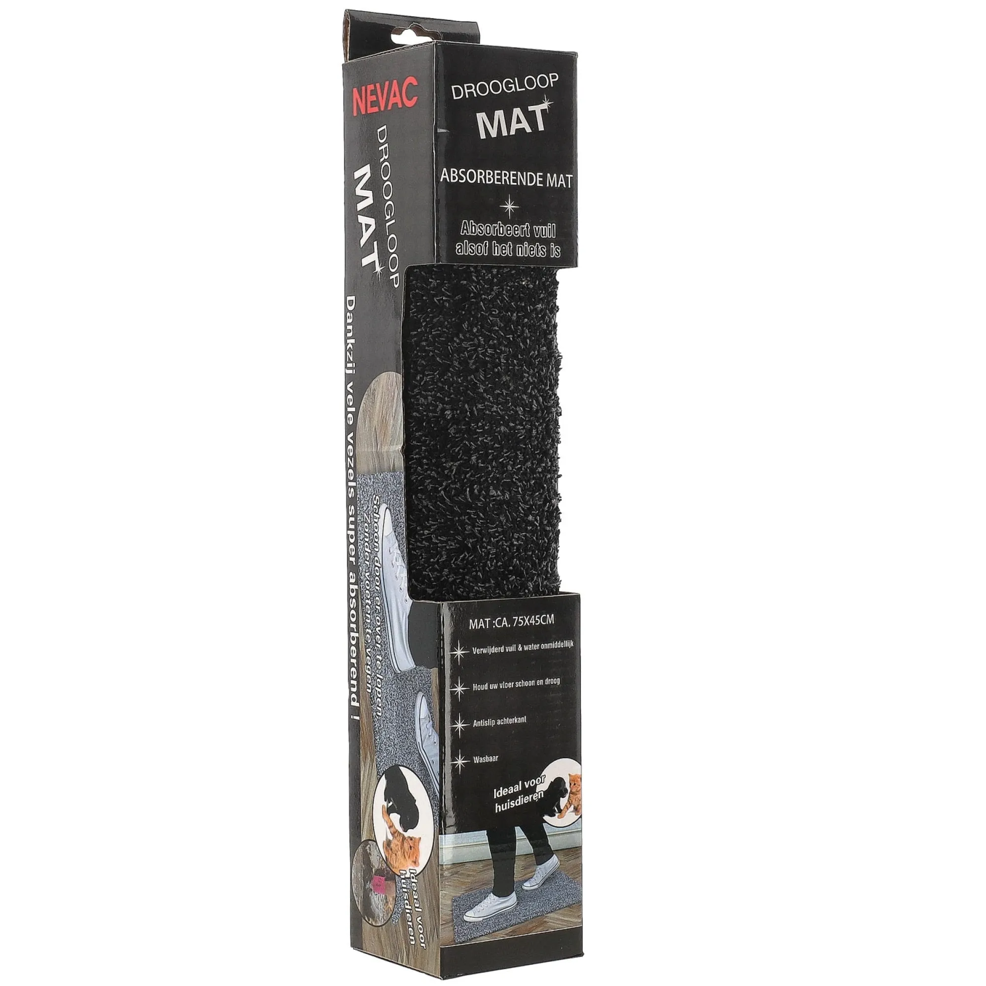 Nevac Woondecoratie>Droogloopmat 45 x 75 cm grijs