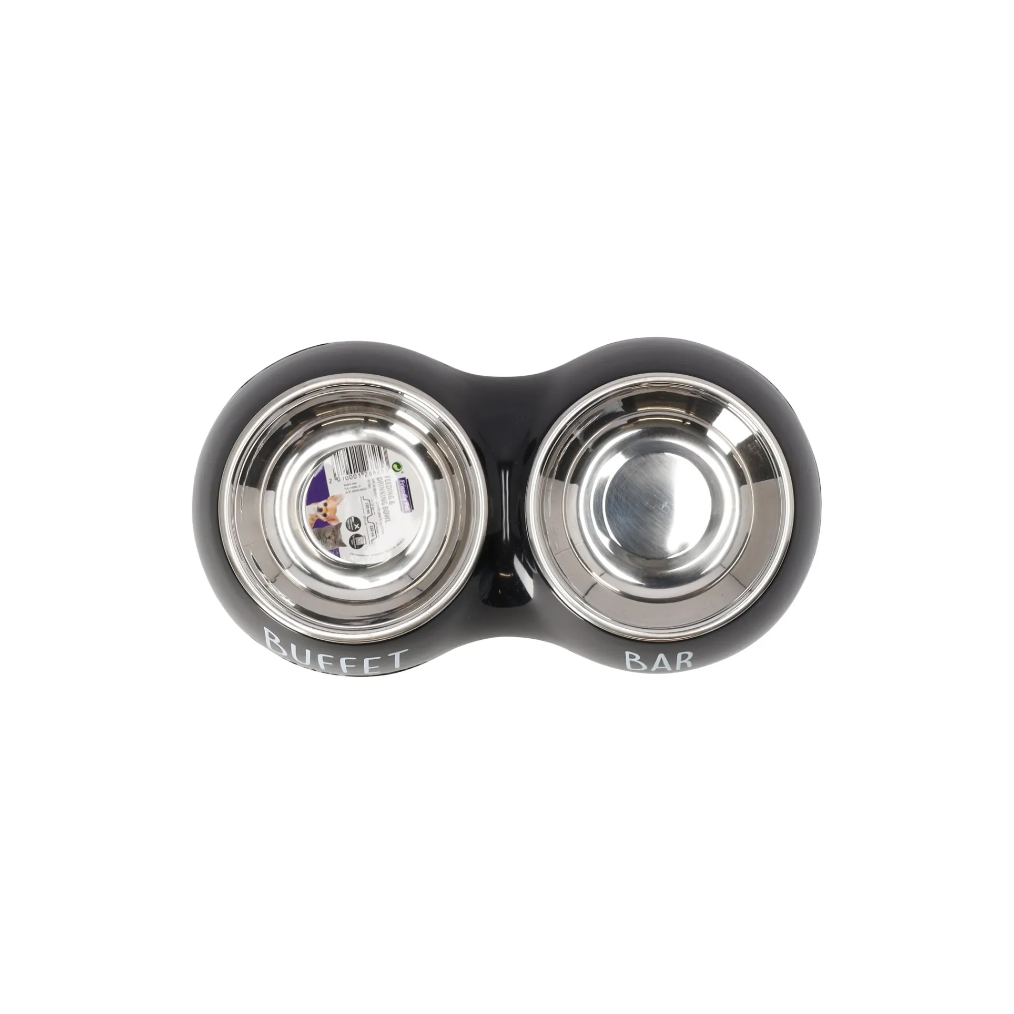 Friendly Pet Drink- En Voerbak Hond>Eetpot duo buffet zwart 2x230ml