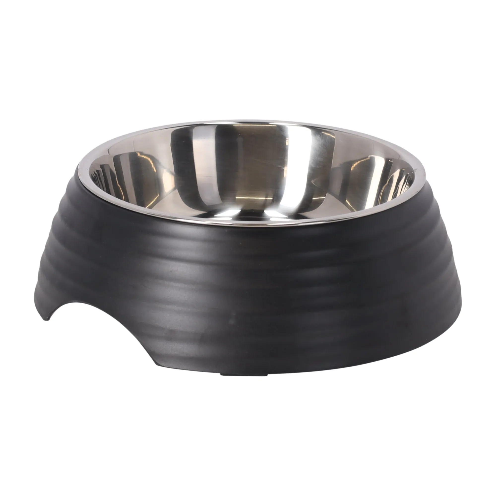 Friendly Pet Drink- En Voerbak Hond>Eetpot hond ribbel zwart 700ml
