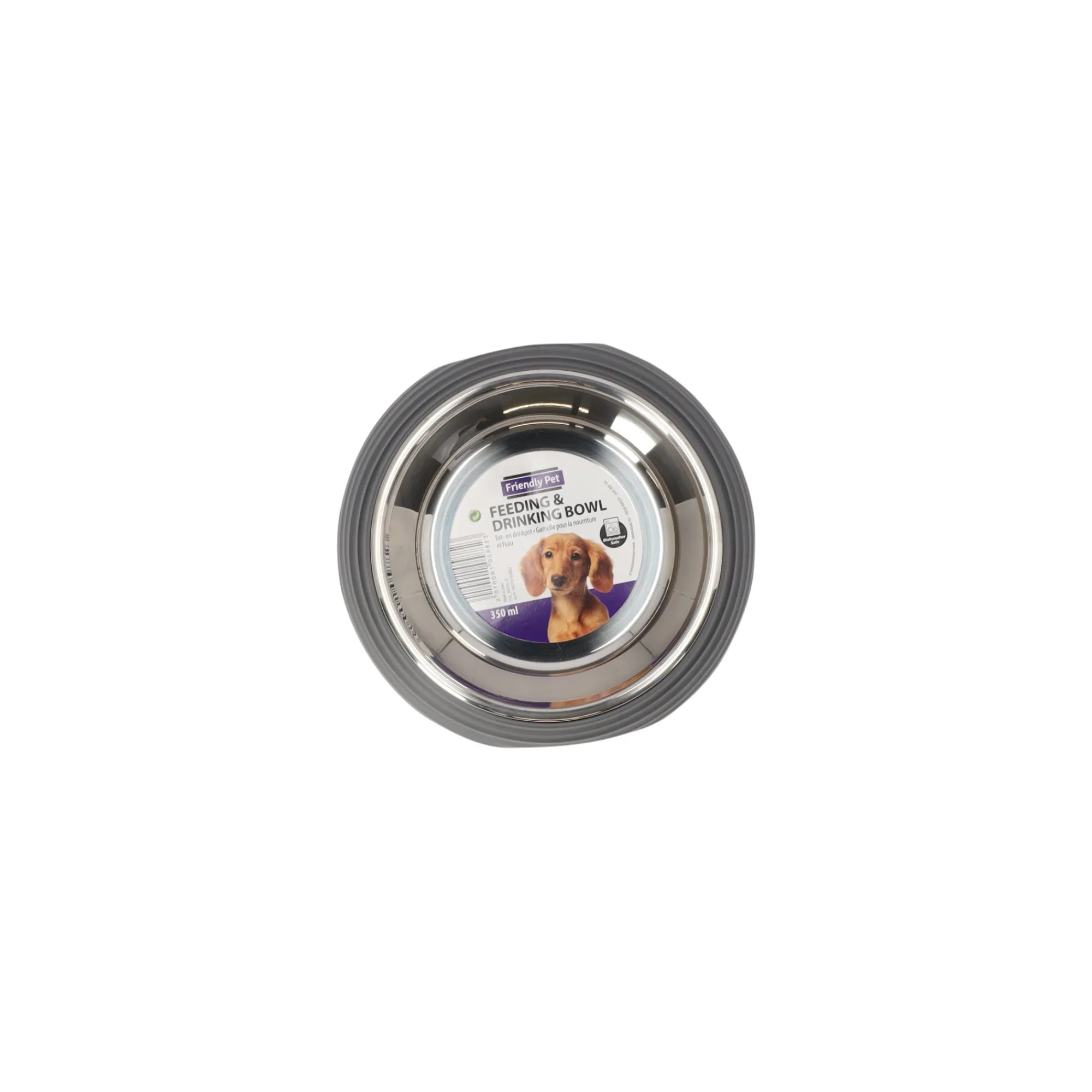 Friendly Pet Drink- En Voerbak Hond>Eetpot hond ribbel zwart 350ml