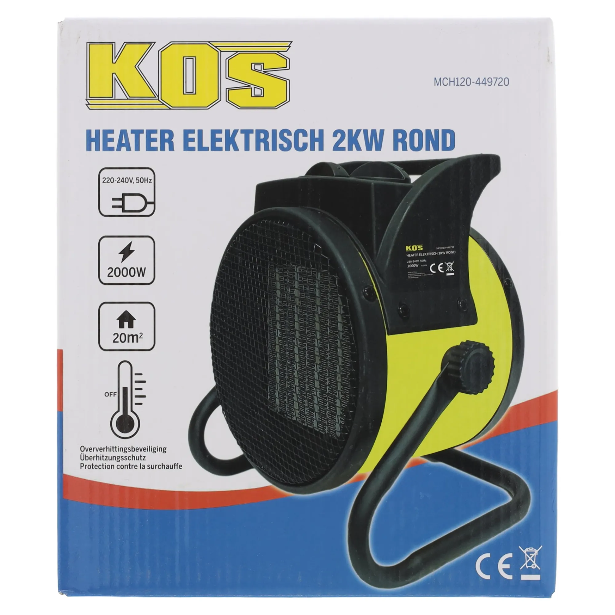 Kos Binnenverwarming>Elektrische kachel 2000W met thermostaat