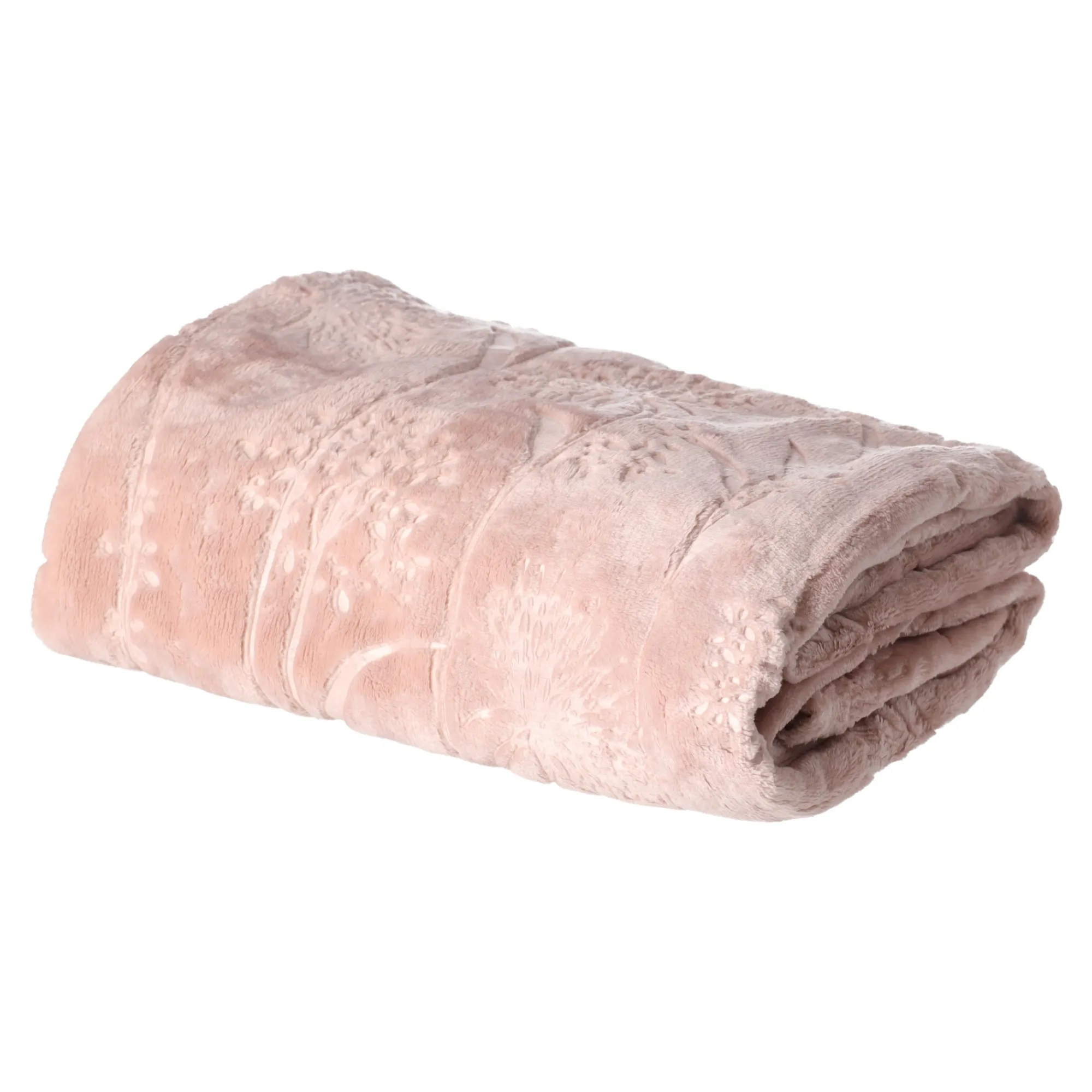 Plaids En Sierkussens>Fleece deken flower 130 x 170 cm roze