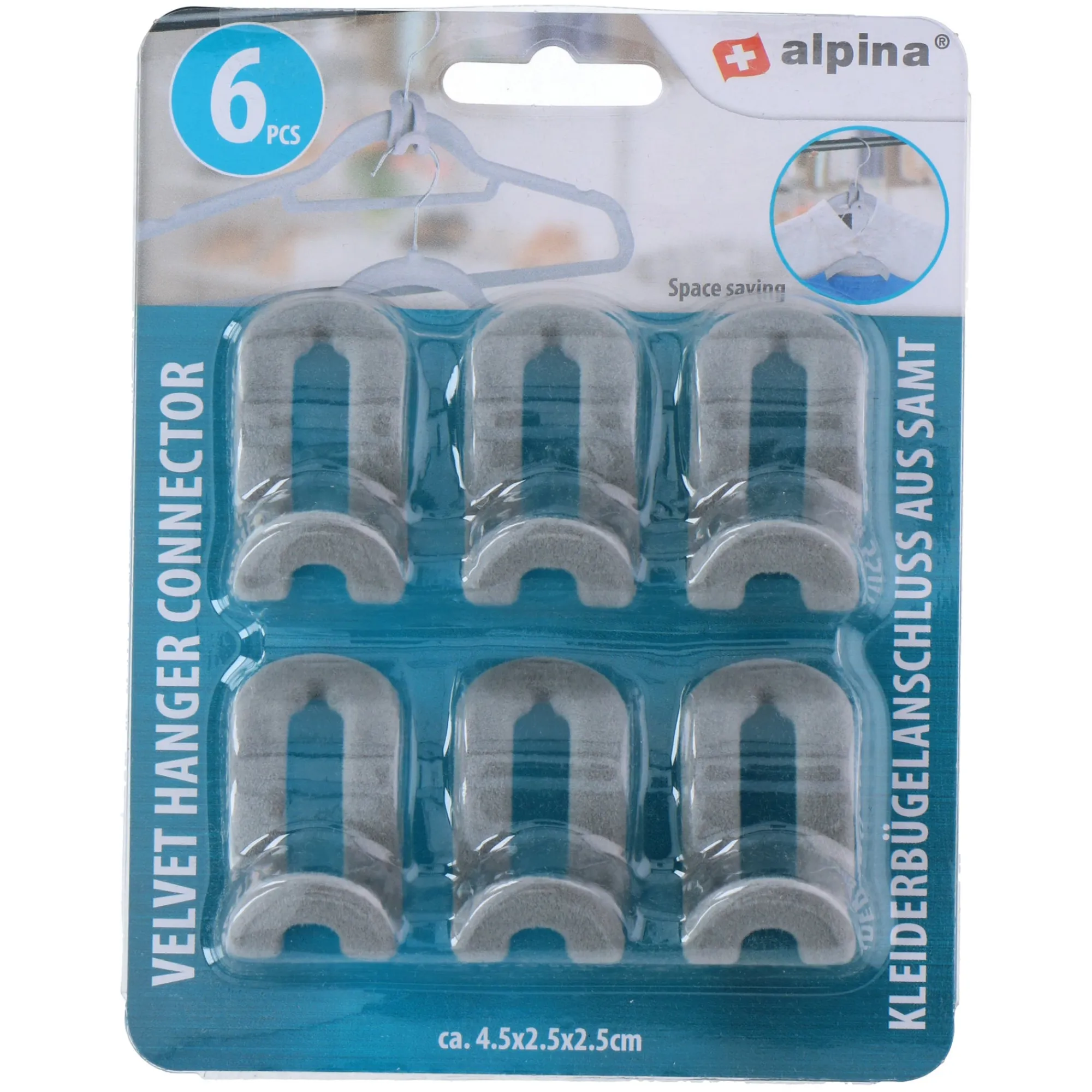 Alpina Schoonmaken>Fluwelen kleerhangerverbinder 6st