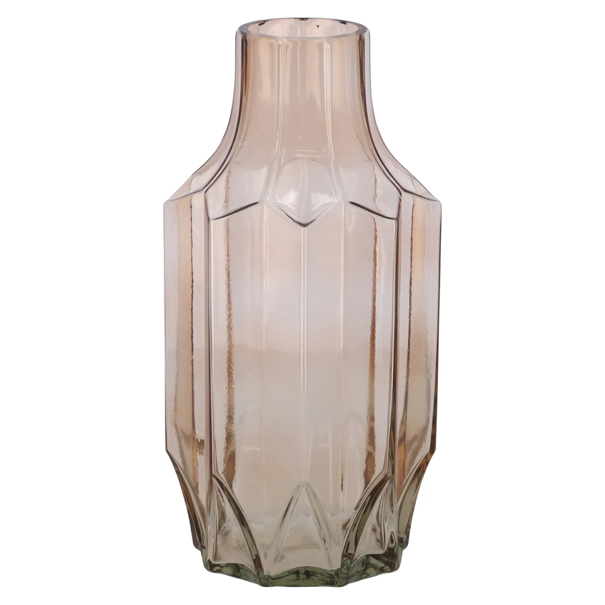 Natural Collections Vazen En Potten>Glazen vaas grijs 12 x 12 x 25 cm
