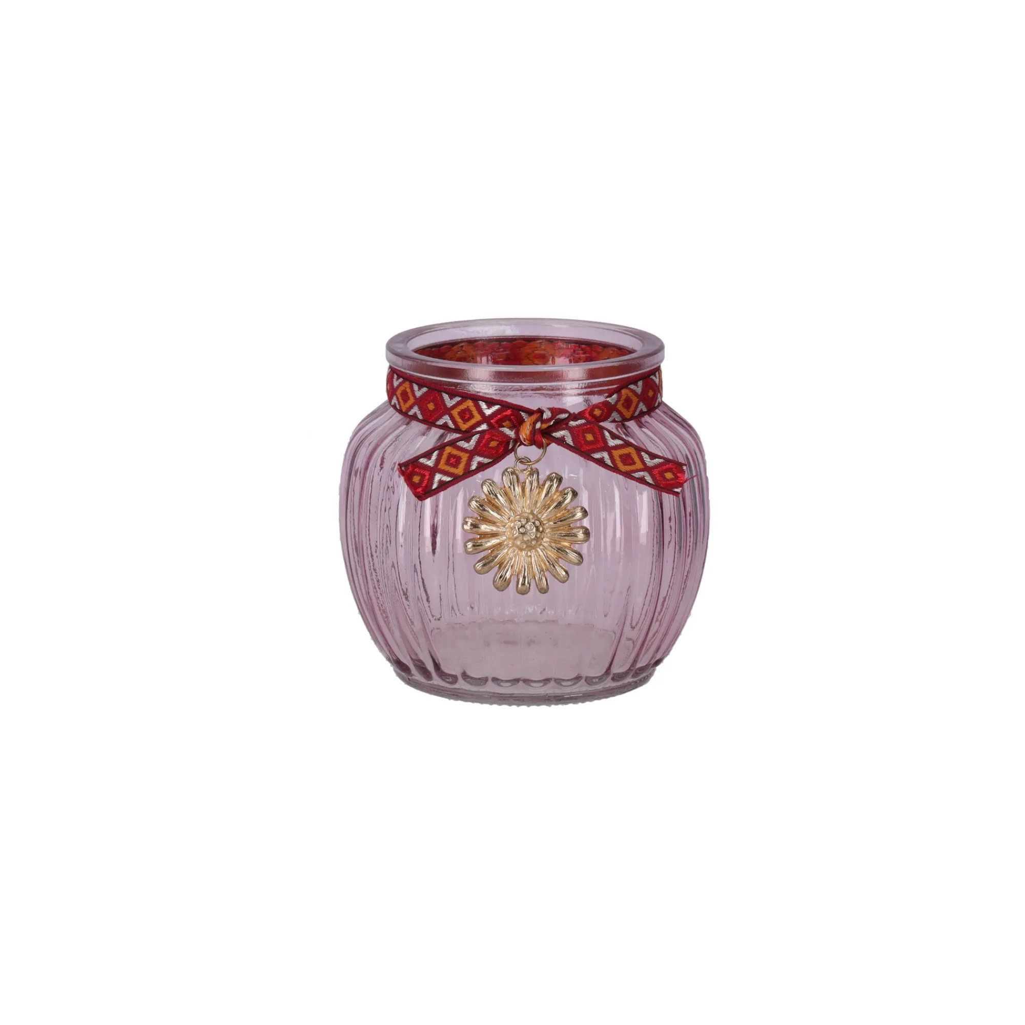Decoris Tuindecoratie>Glazen windlicht 10 cm 4 assorti