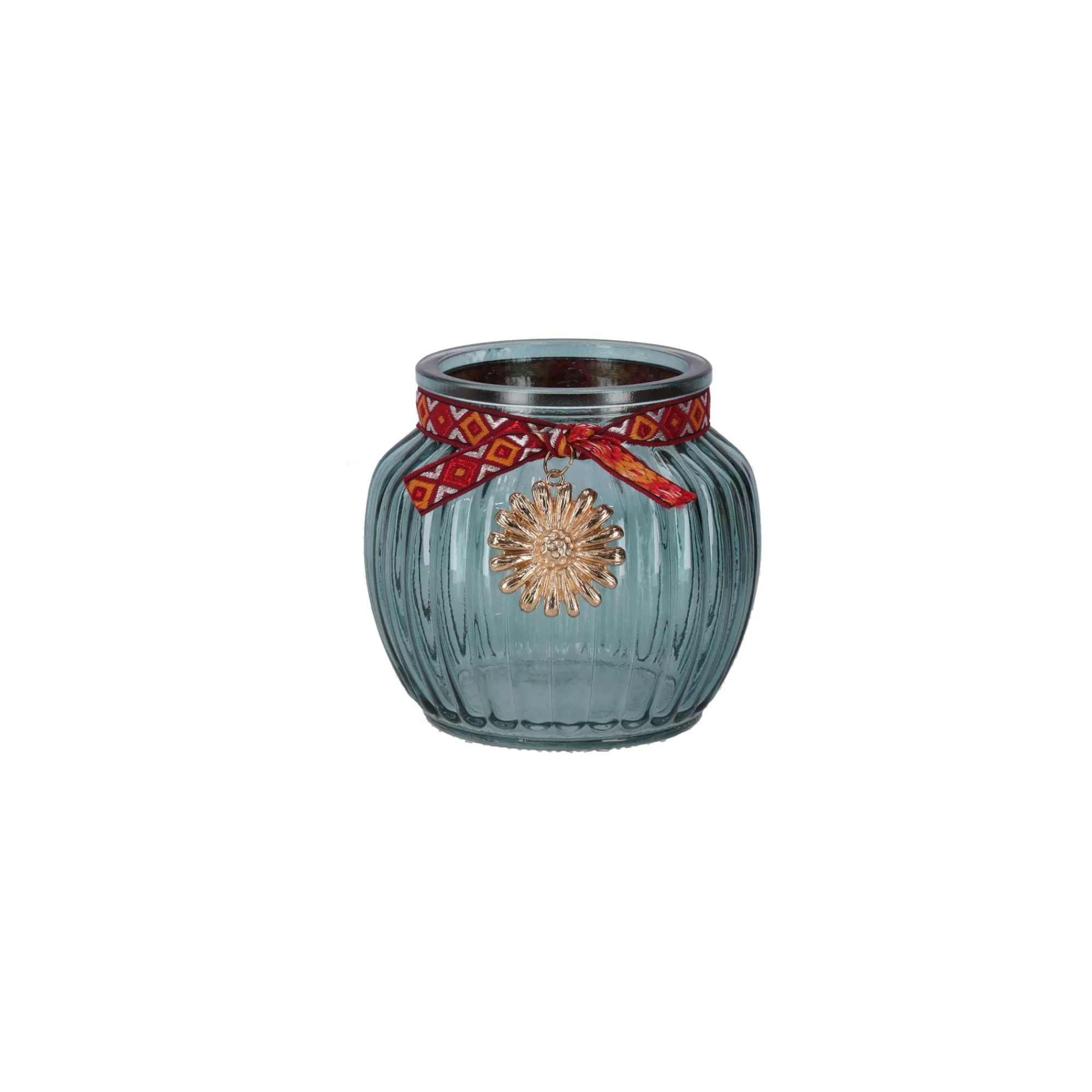 Decoris Tuindecoratie>Glazen windlicht 10 cm 4 assorti