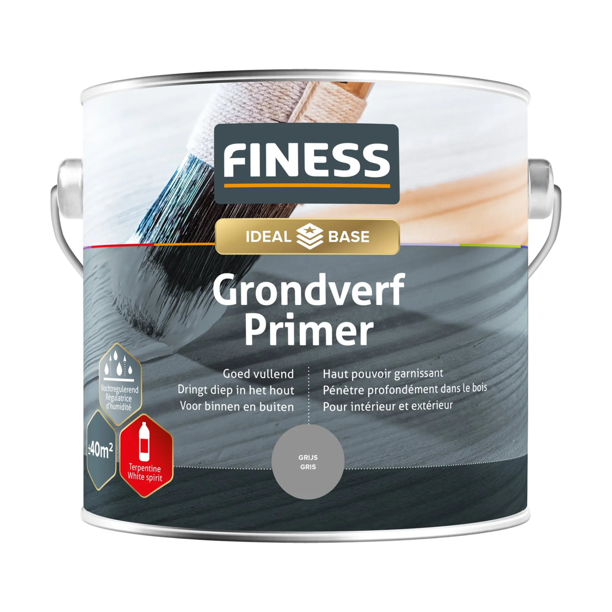 Finess Muurverf>Grondverf grijs 2.5L
