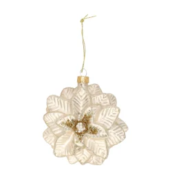 Kerstballen|Kerstdecoratie>Hanger glas kerstster champagne