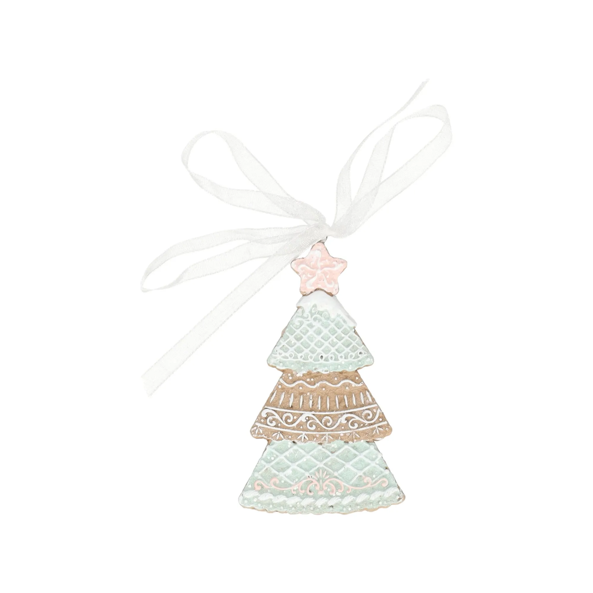Kerstdecoratie|Kerstballen>Hanger kerstboom ster gingerbread 9 cm