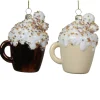 Decoris Kerstdecoratie|Kerstballen>Hanger mok slagroom 9 cm