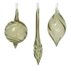 Decoris Kerstballen|Kerstdecoratie>Hanger pegel glas groen 13 cm