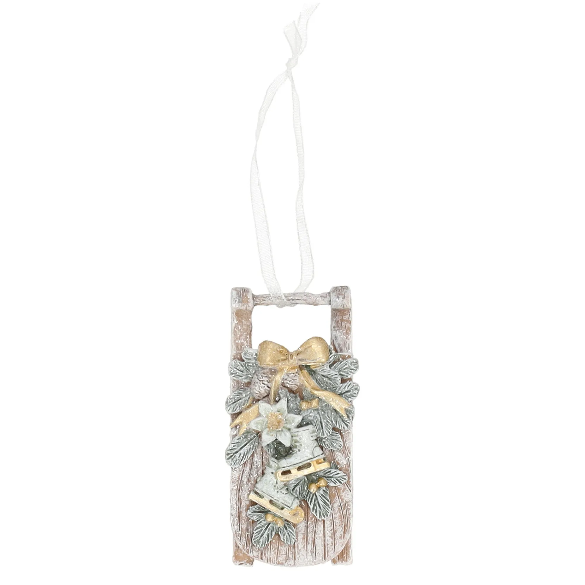 Kerstballen|Kerstdecoratie>Hanger slee met schaats 8 cm