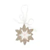Kerstdecoratie|Kerstballen>Hanger sneeuwvlok gingerbread roze 8 cm