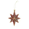 Kerstdecoratie|Kerstballen>Hanger ster rood 10 x 14 cm