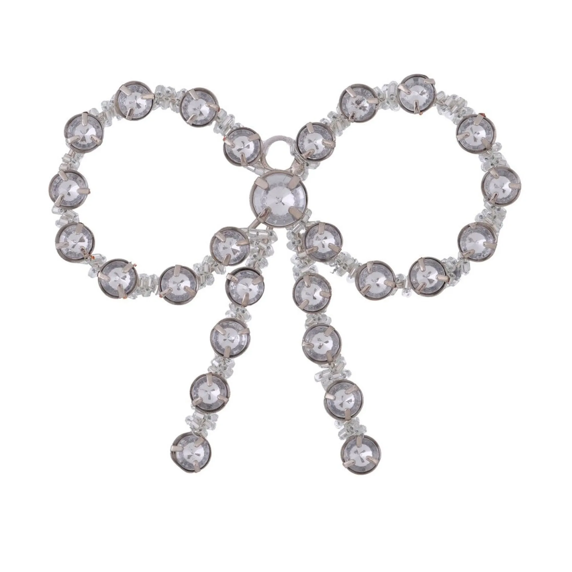Boltze home Kerstdecoratie|Kerstballen>Hanger strik Bowi zilver 10x9cm