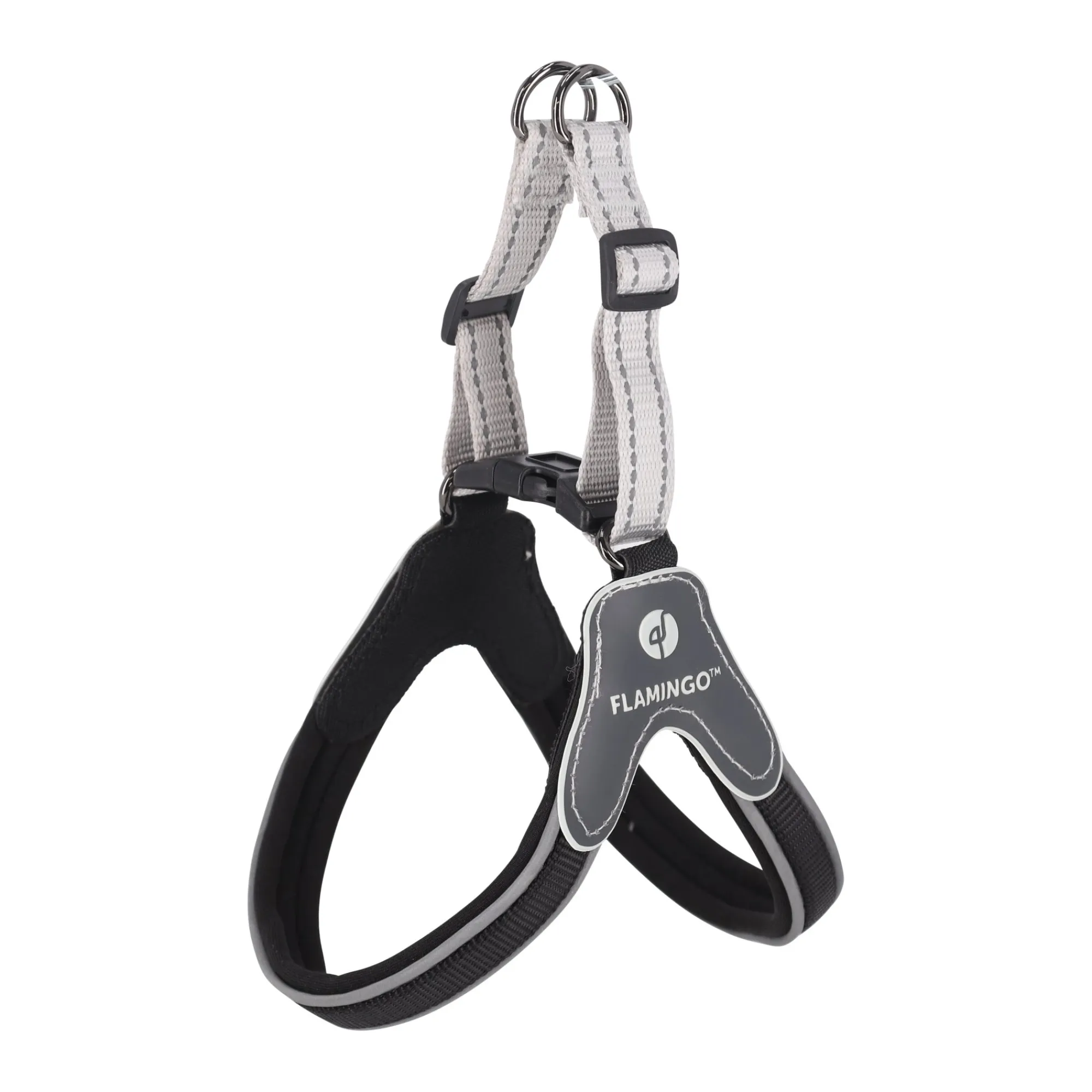 Flamingo Hondentuig>Harnas Hilka Easy grijs M 25mm 45-55cm FP