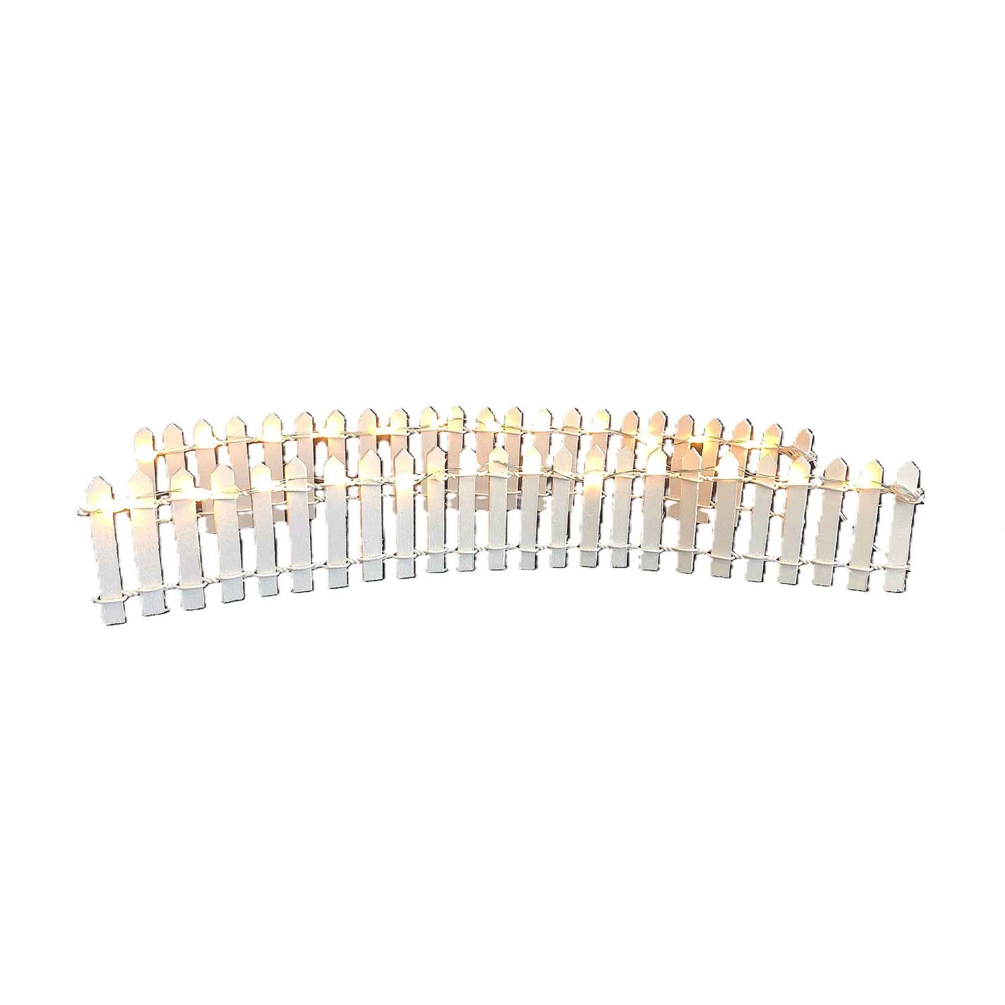 Kerstdorp>Hekwerk wit 30cm met LED